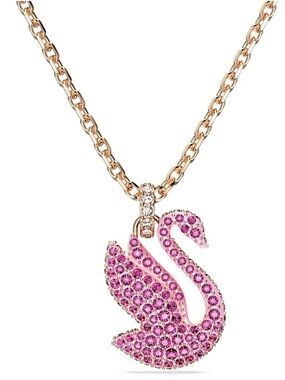 💎 Swarovski Iconic pink crystal swan pendant necklace 5647552